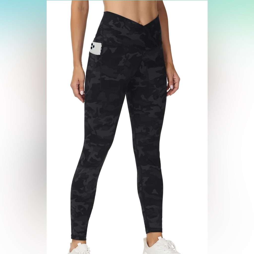 The Gym People Cross Waist Workout Leggings